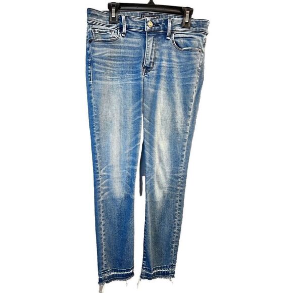 Abercrombie & Fitch Jeans Women's Harper Ankle Skinny Stretch Denim Raw Hem 25/0 - Picture 1 of 11